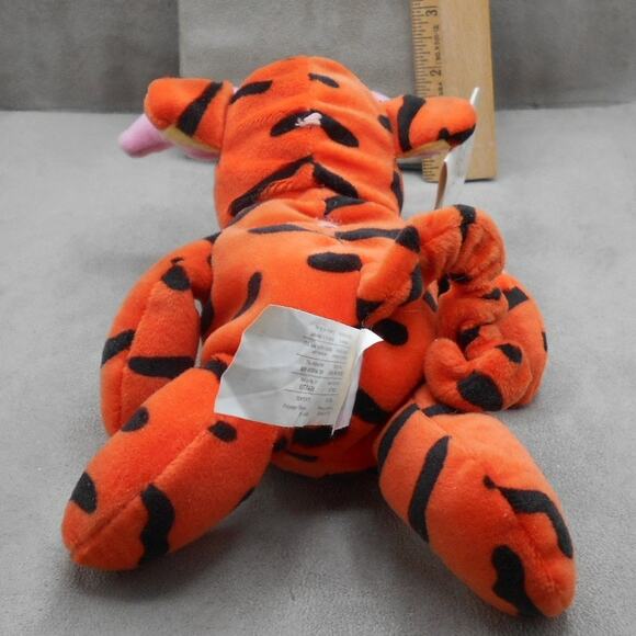 Disney 8" Piglet Dressed as Tigger Mini Bean Bag w/Tags Retired Plush Pooh - Picture 6 of 7